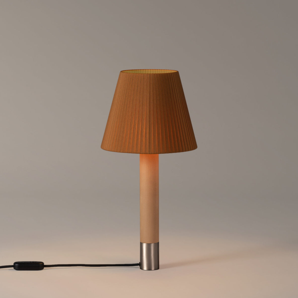 Basica Table Lamp – 25x52 / Metal (Nickel) / Mustard Raw Color Ribbon-2