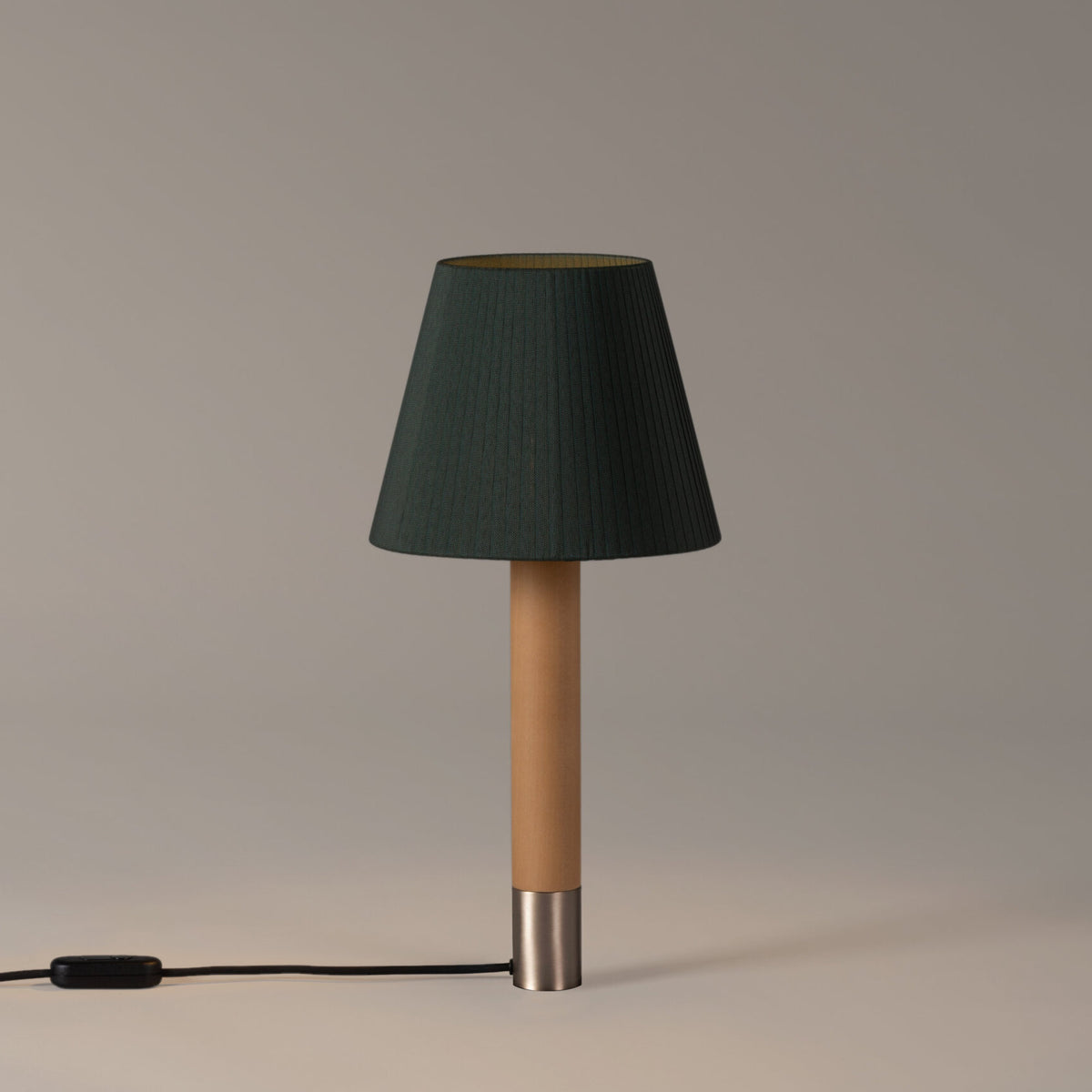 Basica Table Lamp – 25x52 / Metal (Nickel) / Green Raw Color Ribbon-2