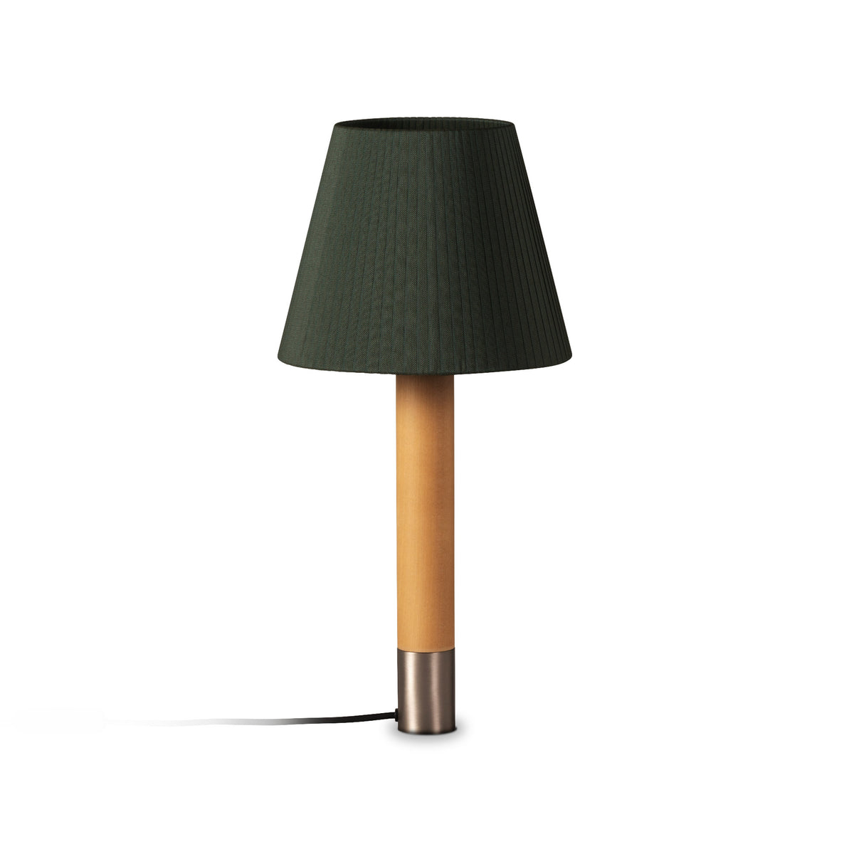 Basica Table Lamp – 25x52 / Metal (Nickel) / Green Raw Color Ribbon-1
