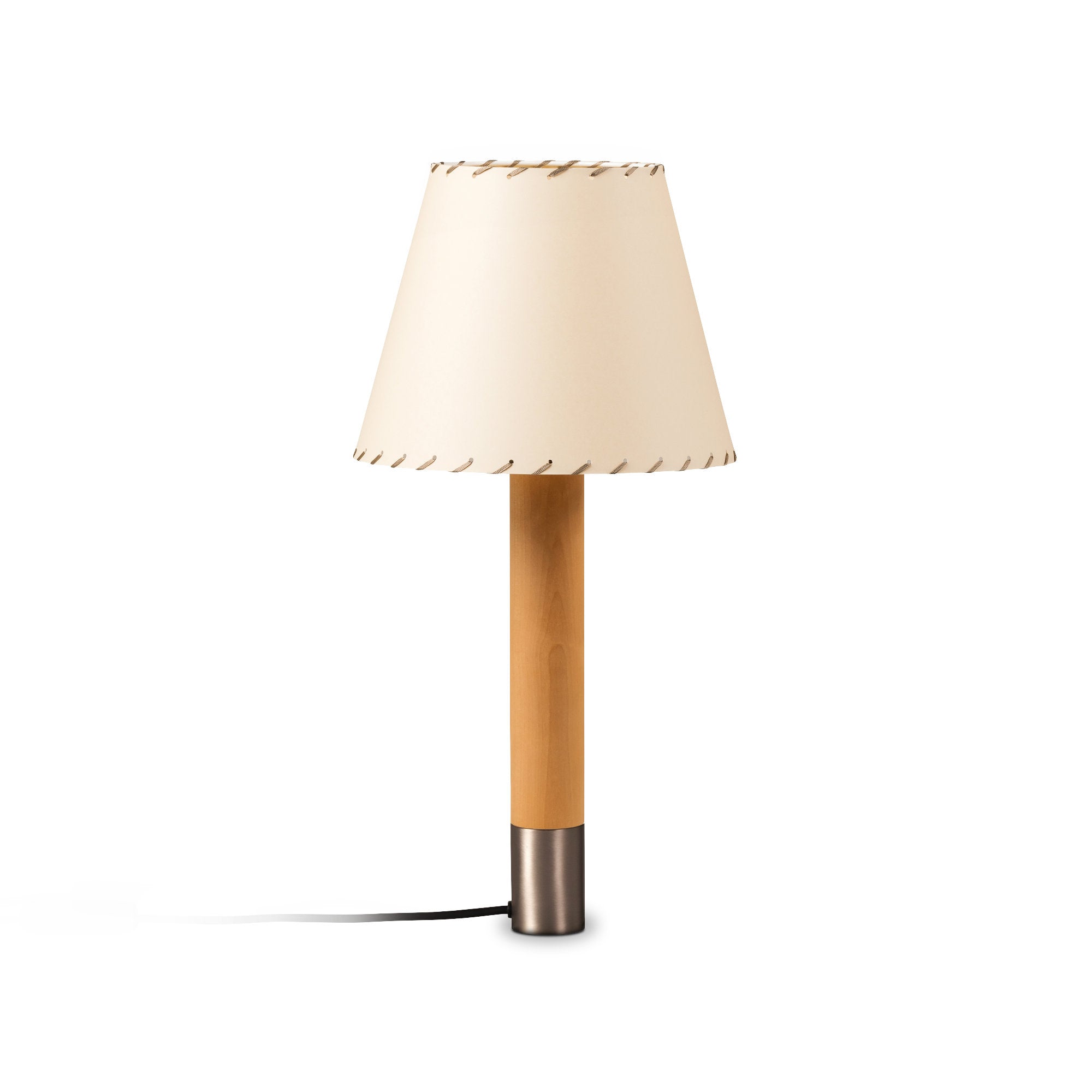 Basica M1 Table Lamp - Nickel/Stitched Beige Parchment-1