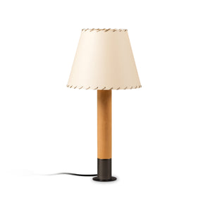 Basica M1 Table Lamp - Stabilizing Disc Bronze/Stitched Beige Parchment