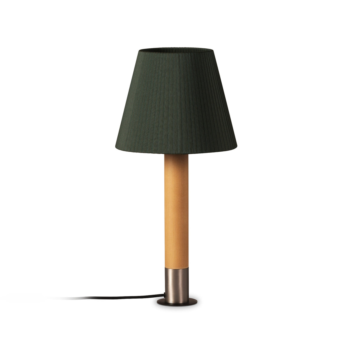 Basica Table Lamp – 25x52 / Metal (Stabilizing Disc Nickel) / Green Raw Color Ribbon-1