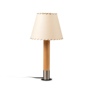 Basica M1 Table Lamp - Stabilizing Disc Nickel/Stitched Beige Parchment