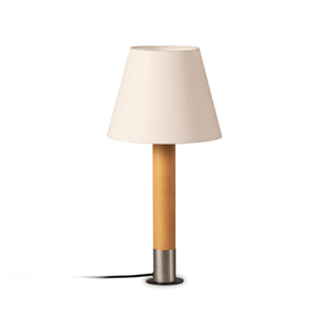 Basica M1 Table Lamp - Stabilizing Disc Nickel/White Linen