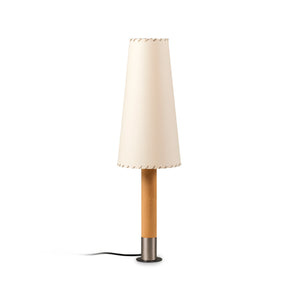 Basica M2 Table Lamp - Stabilizing Disc Nickel/Stitched Beige Patchwork