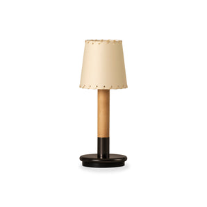 Basica Minima Bateria Portable Table Lamp - Stitched Beige Parchment