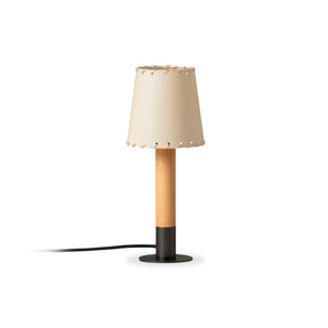 Basica Minima Table Lamp  - Bronze/Stitched Beige Parchment