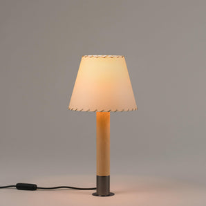 Basica M1 Table Lamp - Stabilizing Disc Bronze/Stitched Beige Parchment