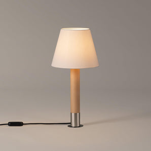 Basica M1 Table Lamp - Stabilizing Disc Nickel/White Linen