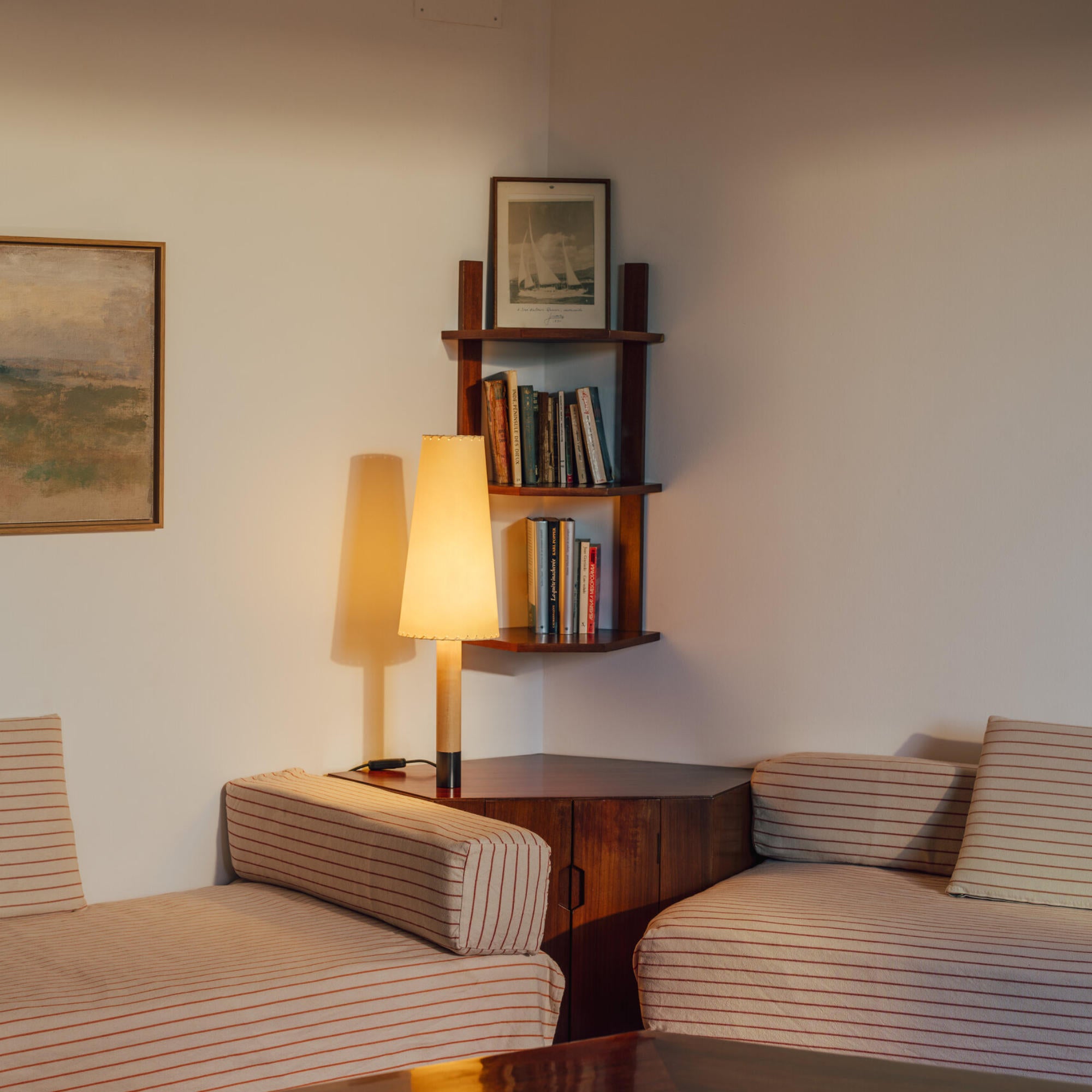 Basica M2 Table Lamp - Bronze/Stitched Beige Patchment-2