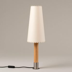 Basica M2 Table Lamp - Stabilizing Disc Nickel/Stitched Beige Patchwork