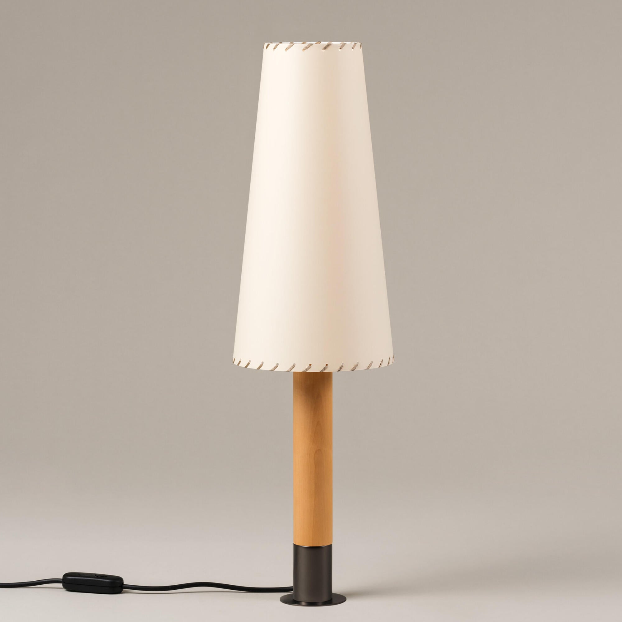 Basica M2 Table Lamp - Stabilizing Disc Bronze/Stitched Beige Patchment