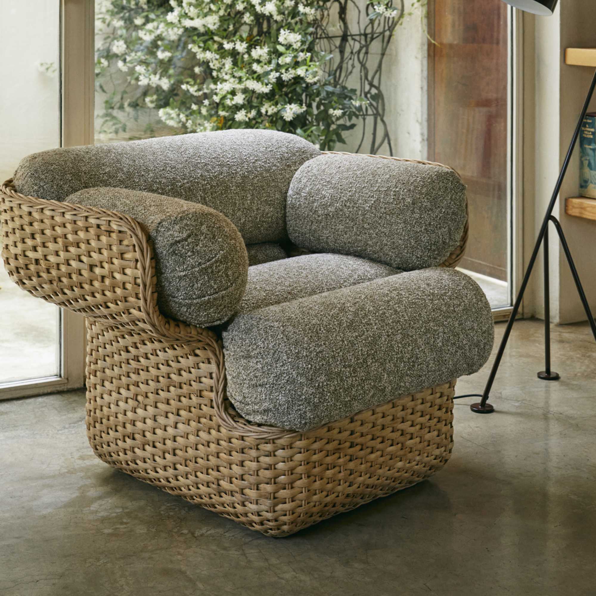 Basket 44167 Outdoor Lounge Chair - Rattan/Fabric B (Mumble 40)-4