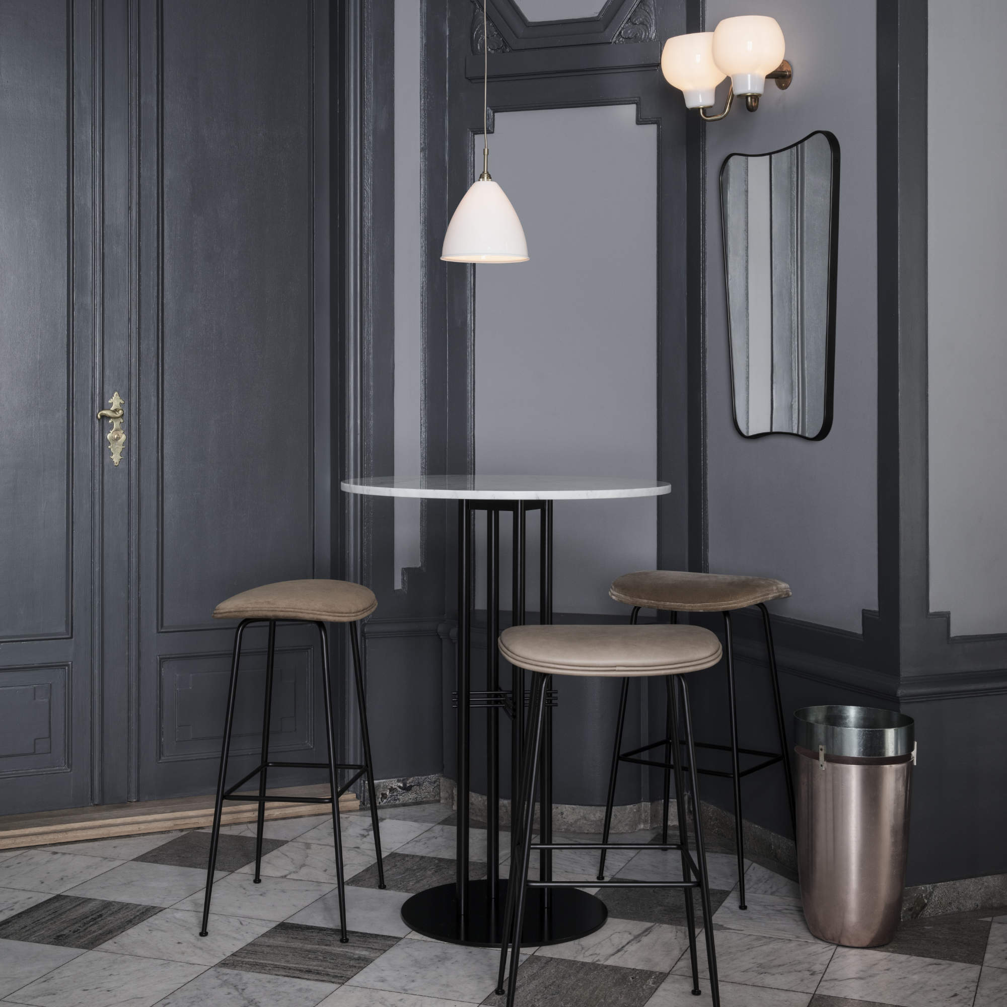 Beetle 10226 Barstool - Black Matt / Fabric C (Around Boucle 023)-6