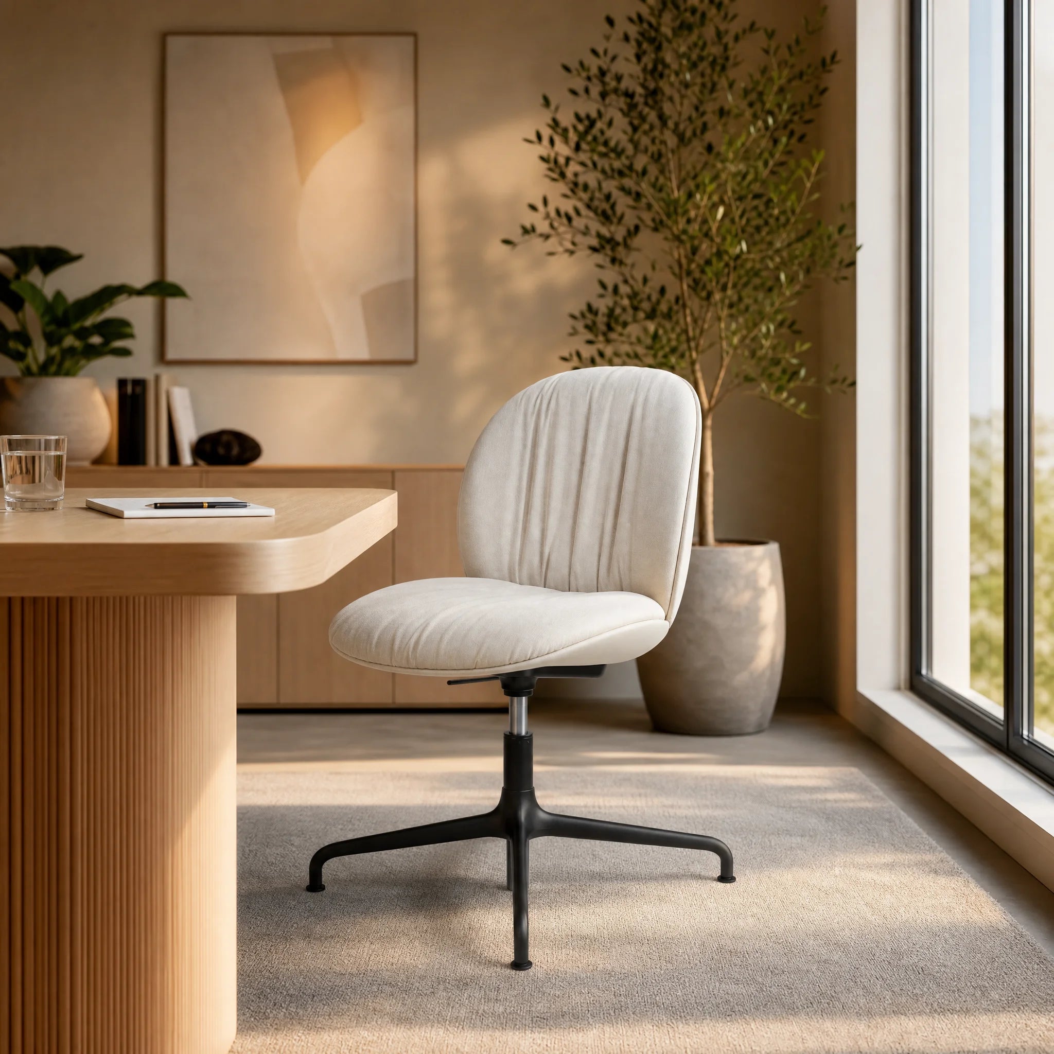 Beetle 62090 Soft Meeting Chair - Black Matt/Fabric B (Reales 001)-2