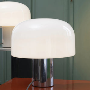 Bellhop Glass T Table Lamp - Bright Aluminium