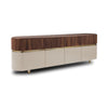 Berlin 246 Sideboard - Taupe/Satin Brass/Natural Walnut