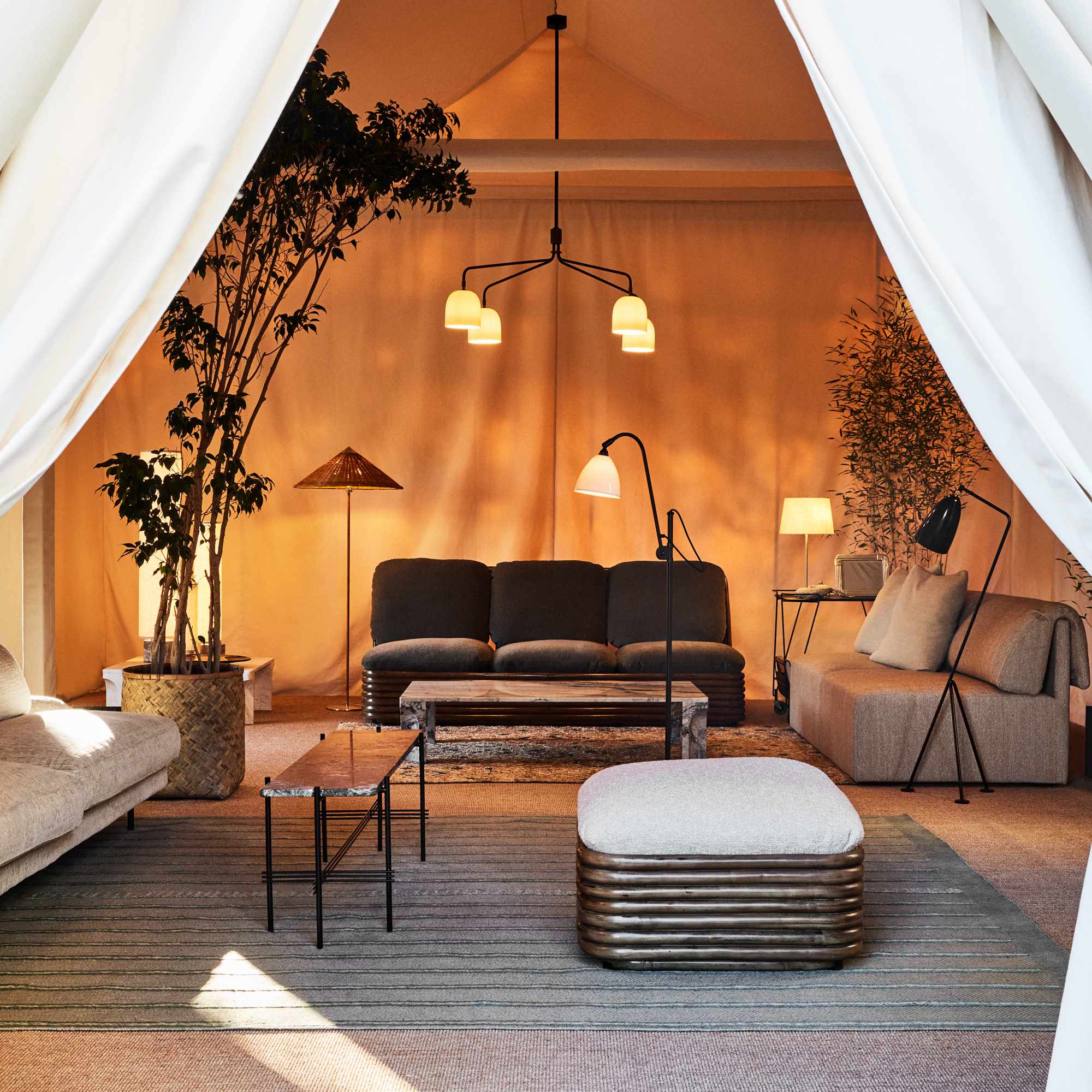 Bohemian 43581 Outdoor Ottoman - Rattan/Fabric B (Flair Special FR 101)-4