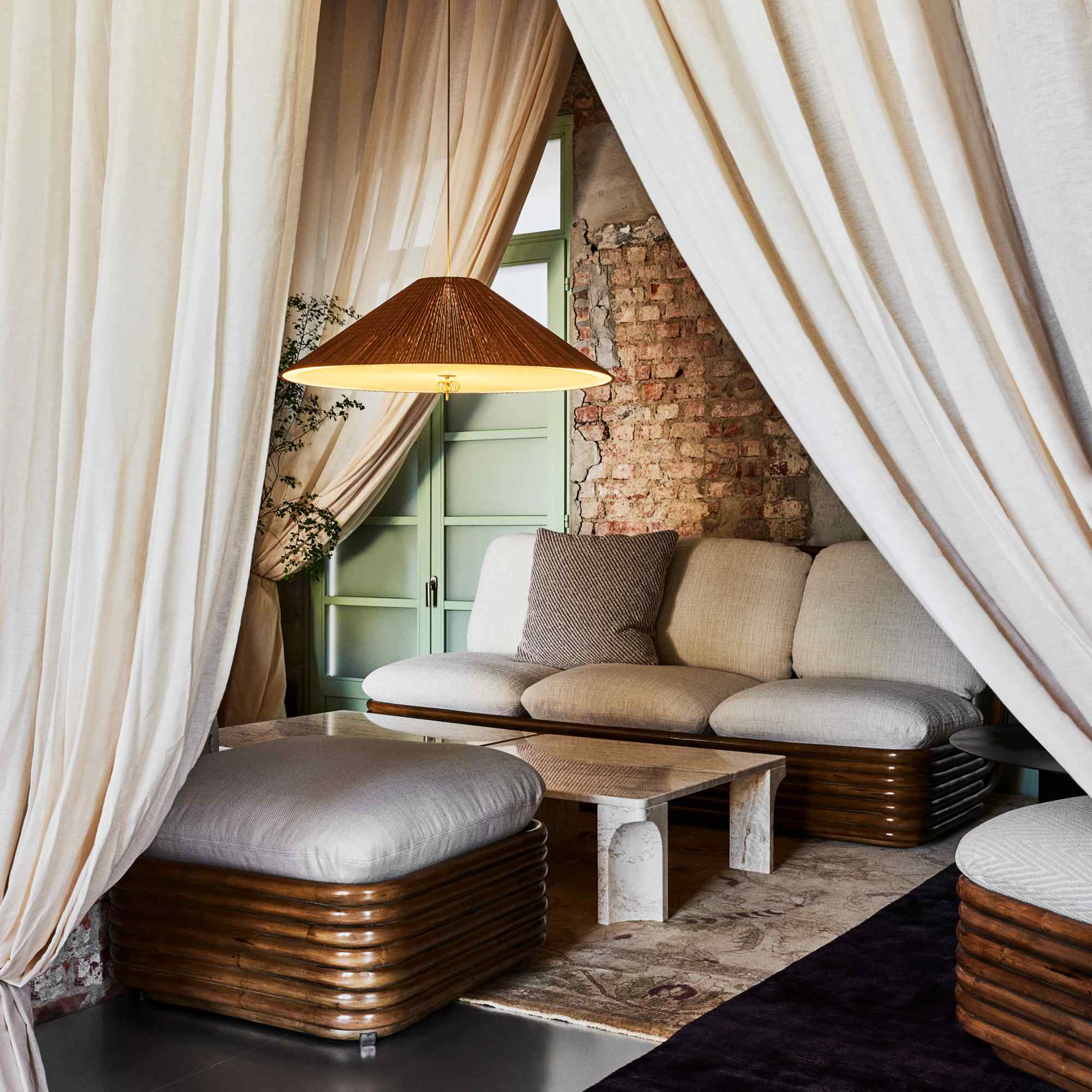 Bohemian 43582 72 Outdoor Sofa - Rattan/Fabric B (Flair Special FR 101)-5