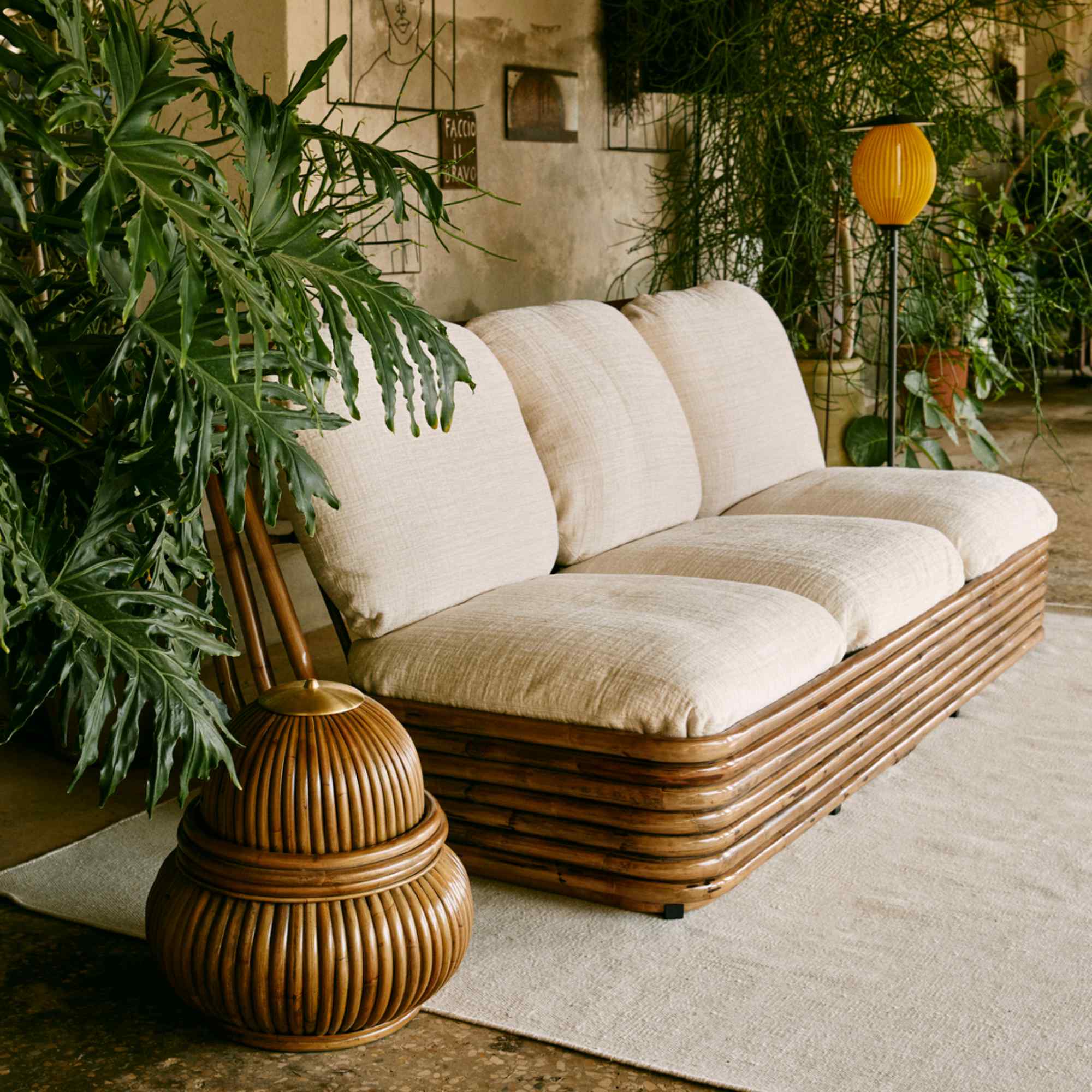 Bohemian 43582 72 Outdoor Sofa - Rattan/Fabric D (Chevron Outdoor FR 002)-5