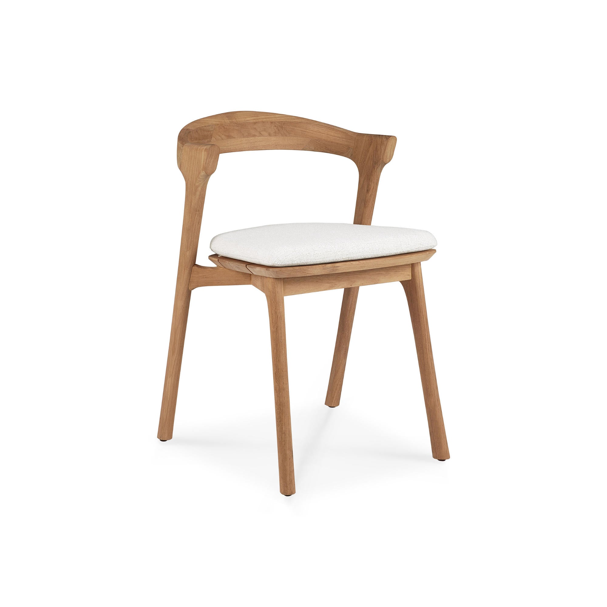 Bok 10351 Outdoor Dining Chair - Teak/Fabric (Off-White)-1