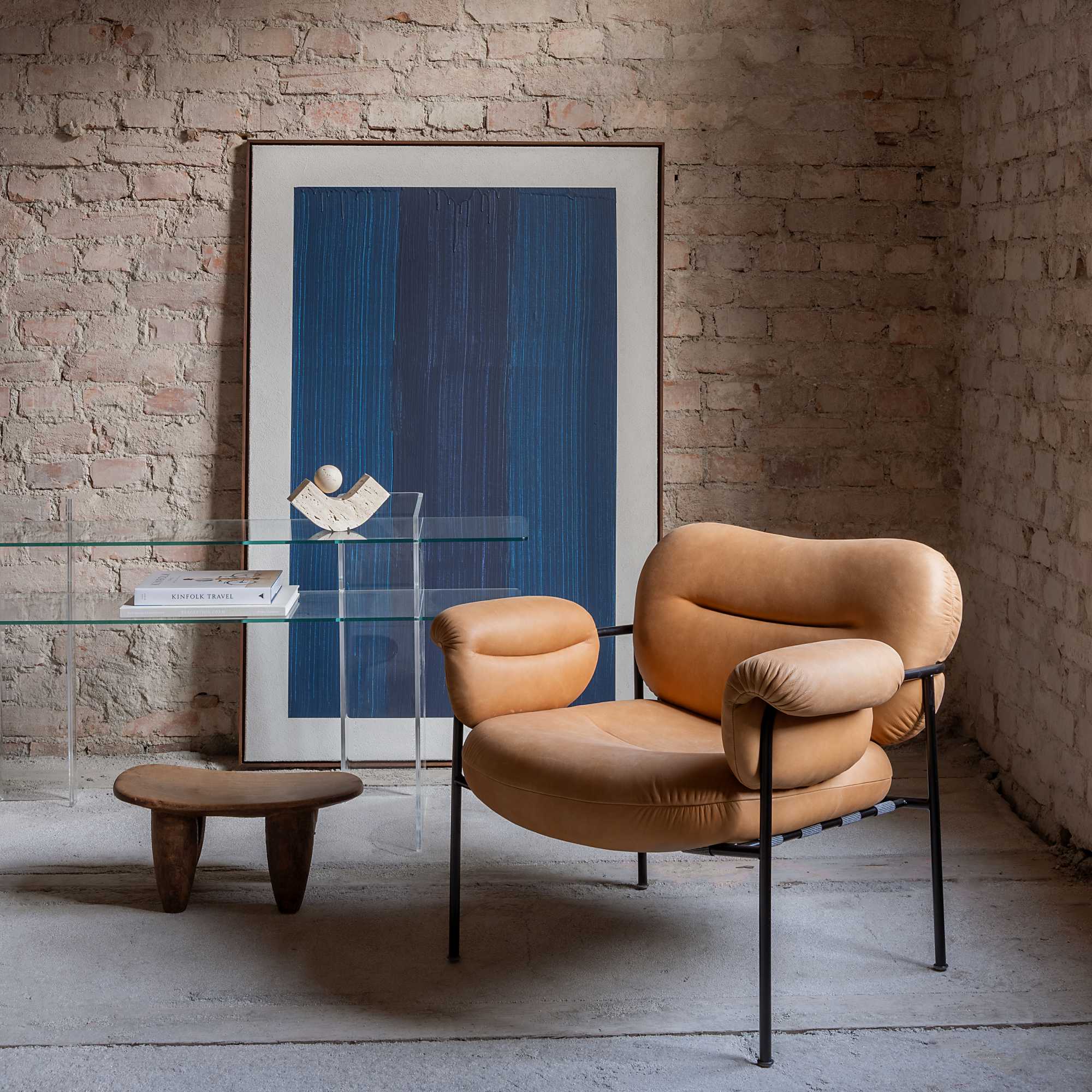 كرسي بذراعين من بولو - أسود/جلد (Dunes 21001 Dark Brown)-7