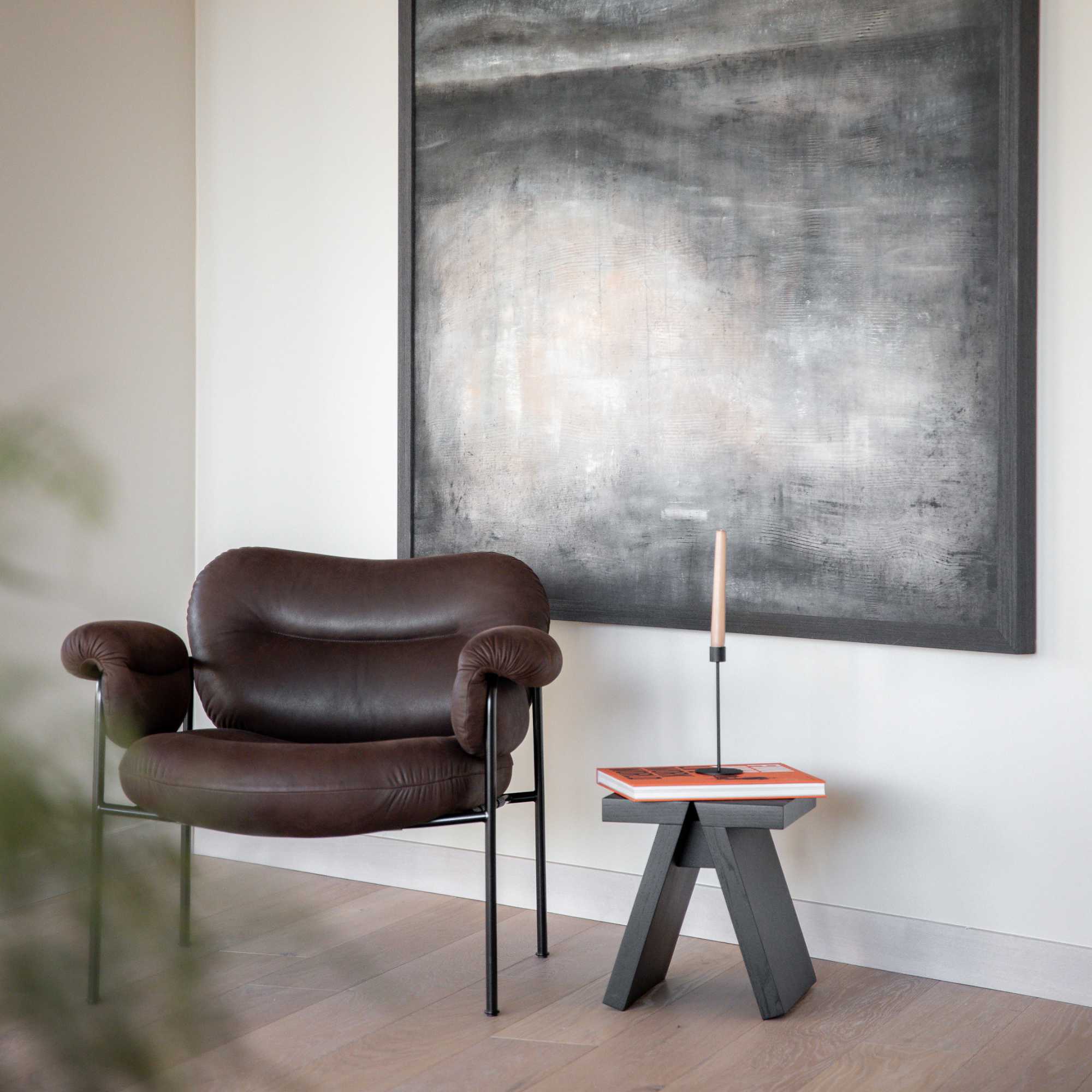 كرسي بذراعين من بولو - أسود/جلد (Dunes 21001 Dark Brown)-8