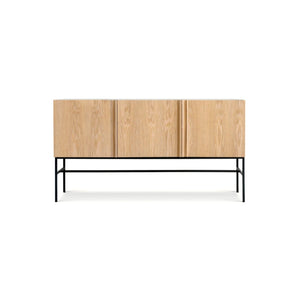 Boss Low 3 Doors 135 Cabinet - Black/Lacquered Oak