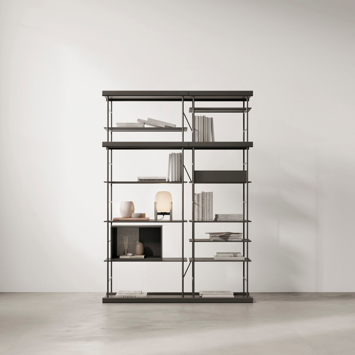 Bost Bookcase & Shelf – 140x35x200 / Wood (Kai Black)-2