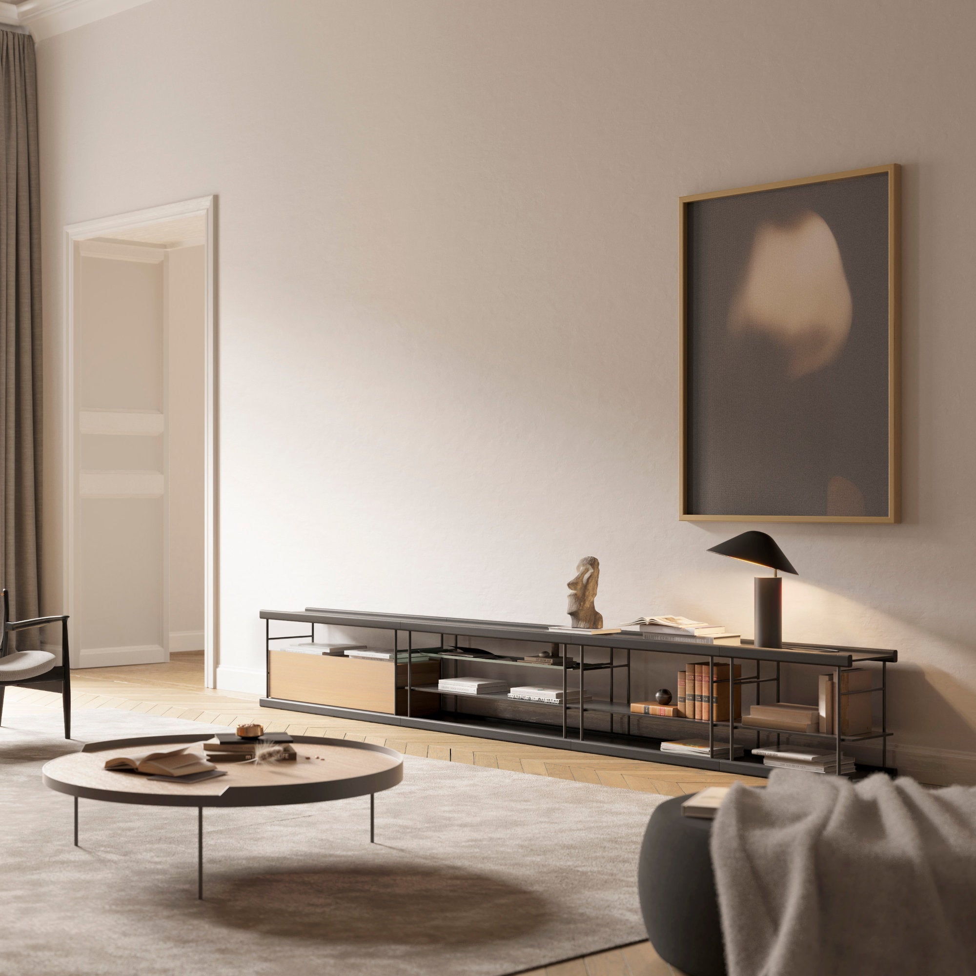 Bost 87 TV Unit - Kai Black/Walnut/Moss