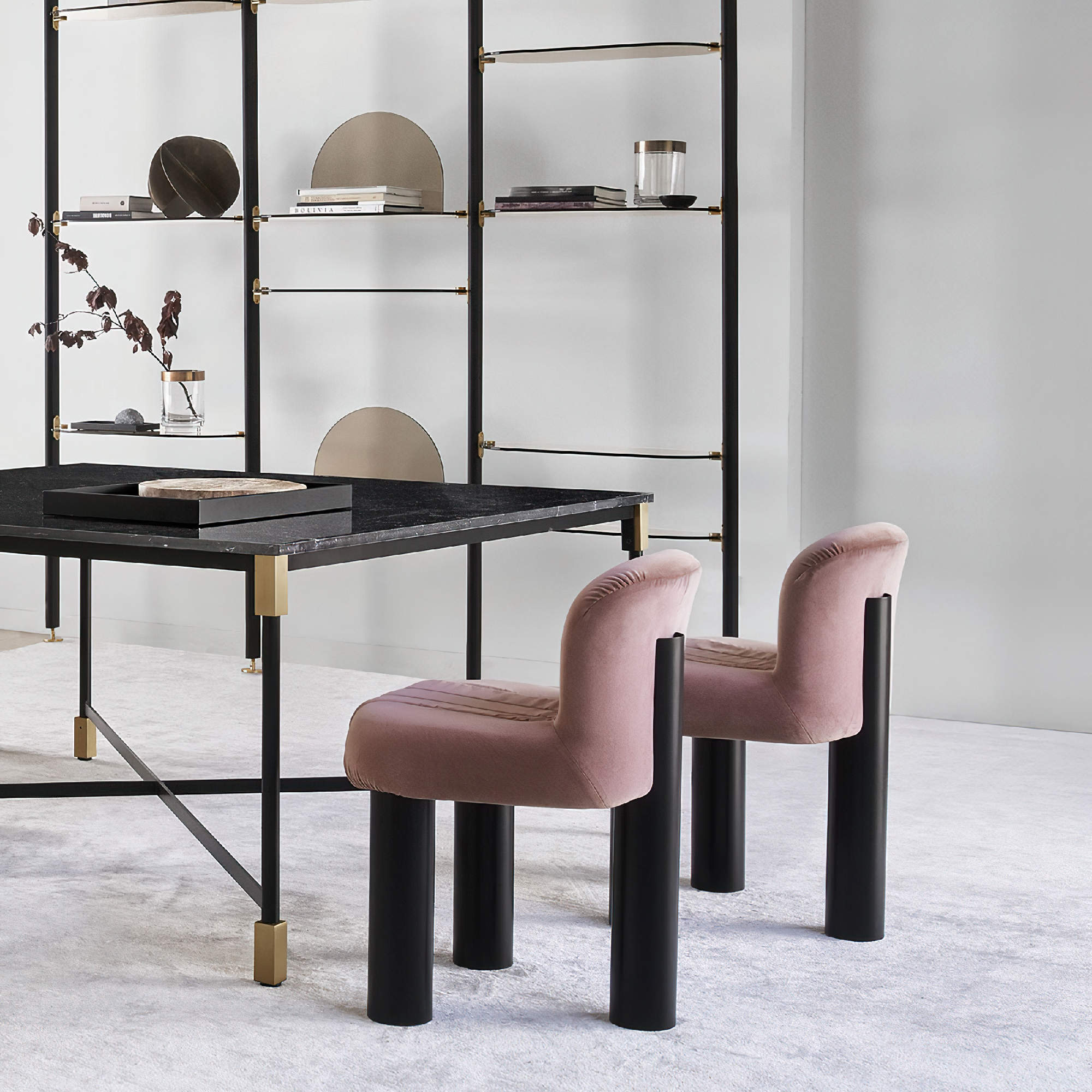 Botolo 2867 Dining Chair - Black/Fabric T5 (Divina MD 913)-4