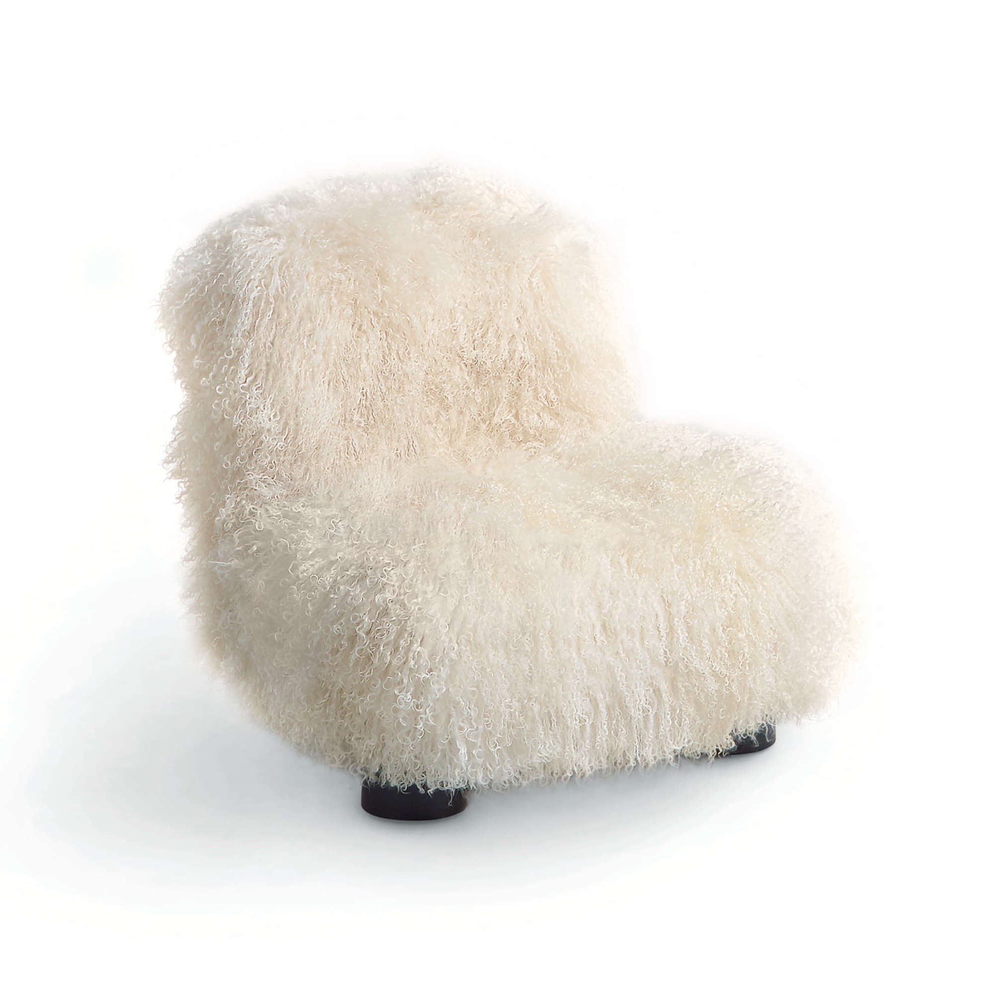 Botolo 2865 Low Armchair - Black/White Fur-1