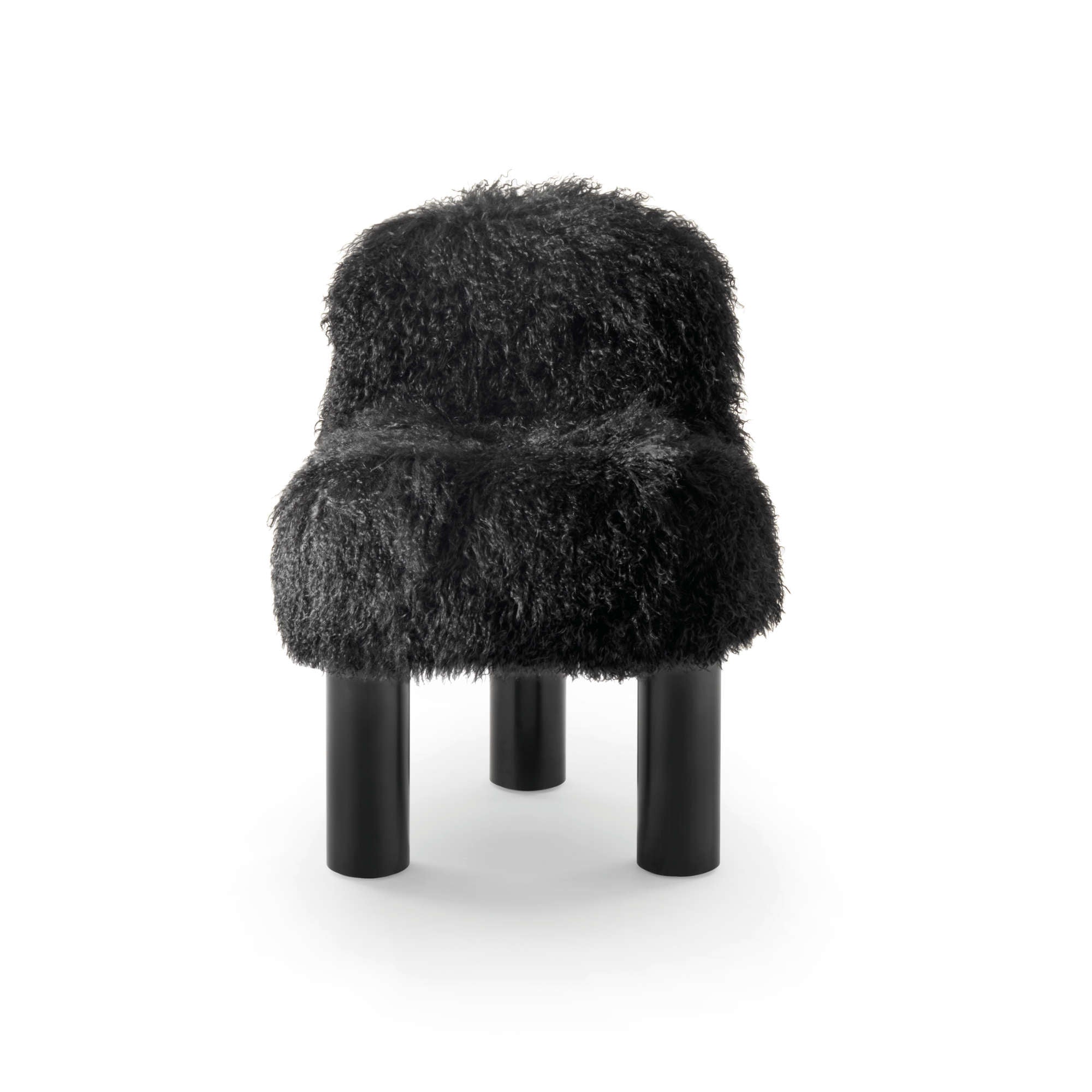 Botolo 2867 Dining Chair - Black/Black Fur-3