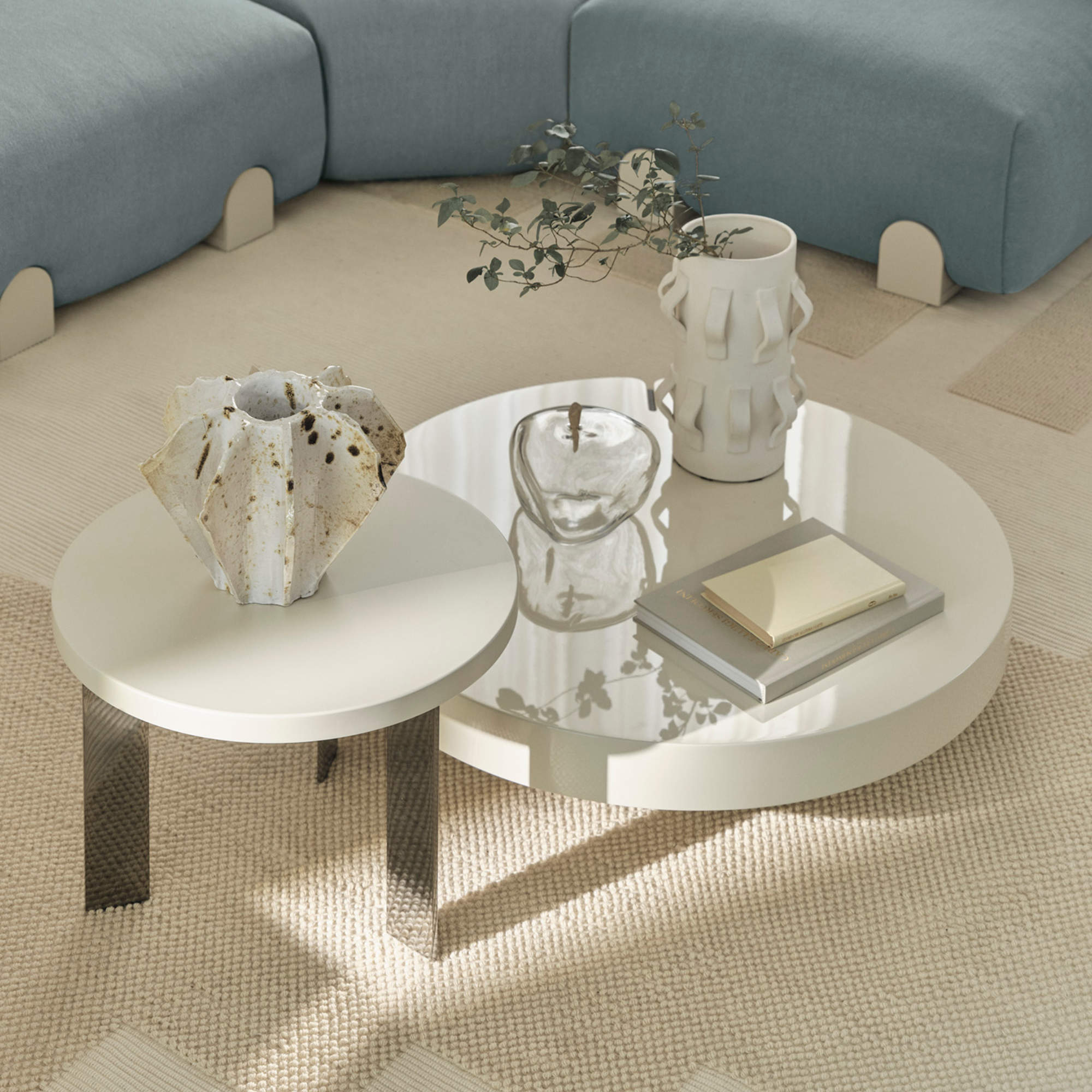 Butter 0132AL Coffee Table - Black Nickel/Glossy Ivory-4