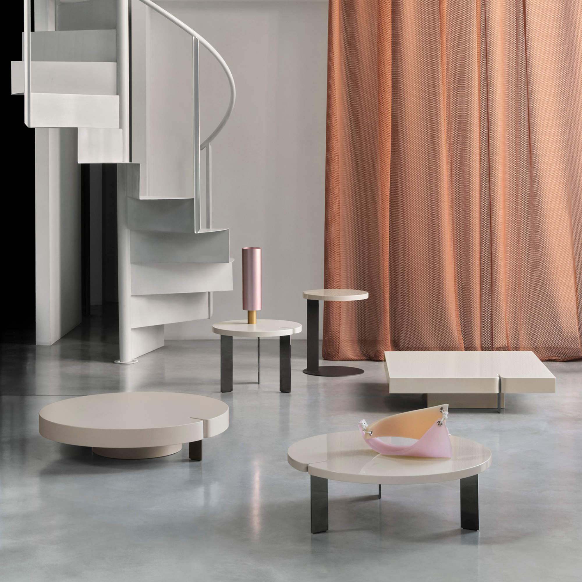 Butter 0132AL Coffee Table - Black Nickel/Glossy Ivory-2