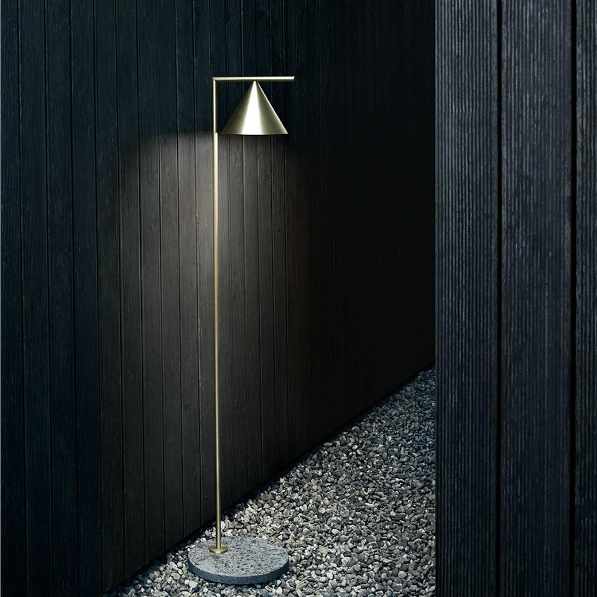 Captain Flint Outdoor Floor Lamp - Deep Brown/Travertino Imperiale