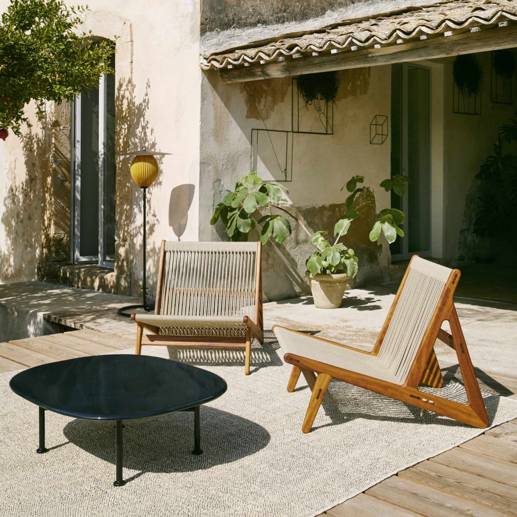 Carmel 60425 Outdoor Coffee Table - Black/Midnight Black