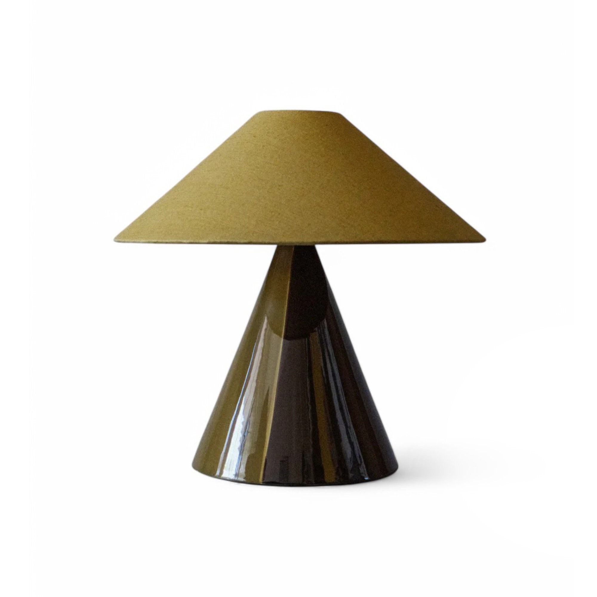 Caterina Table Lamp - Dark Brown/Golden Olive/Golden Olive Linen Fabric
