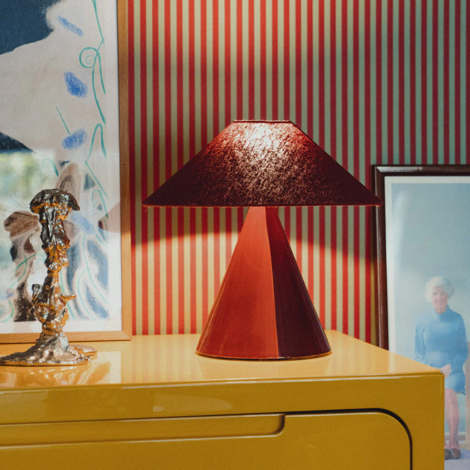 Caterina Table Lamp - Syrah/Cognac/Syrah Cotton