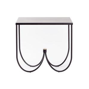 Centro 80 Side Table - Black/Brass