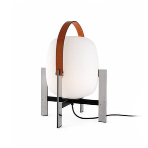 Cesta Metalica Table Lamp - Natural Leather Handle