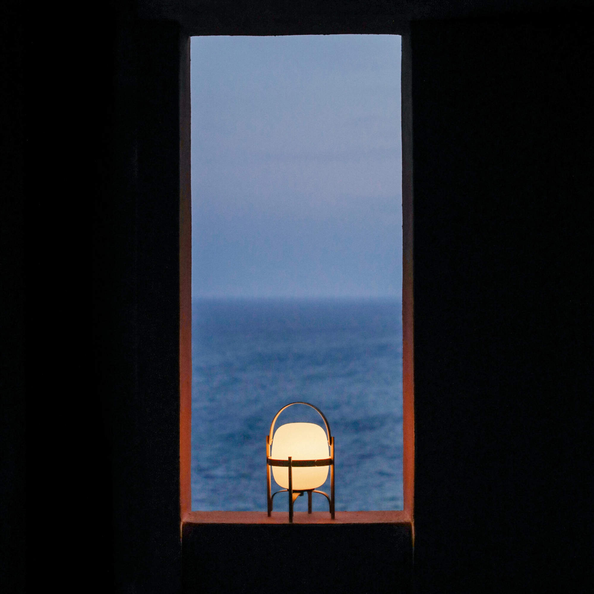 Cestita Bateria Portable Table Lamp - Cherry Wood/White Opal Glass-8