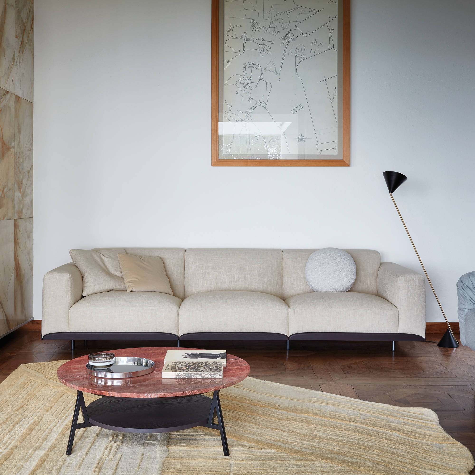 Claudine L Sofa - Fabric T4 (Steelcut 2 0975)
