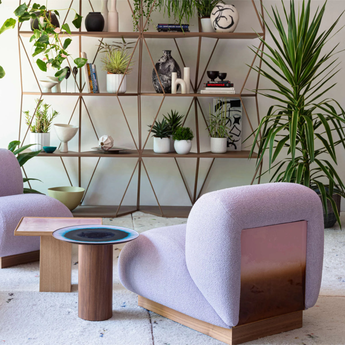 Clay CL2001 Armchair - Rose Wood/Fabric W (Lilac A2301)