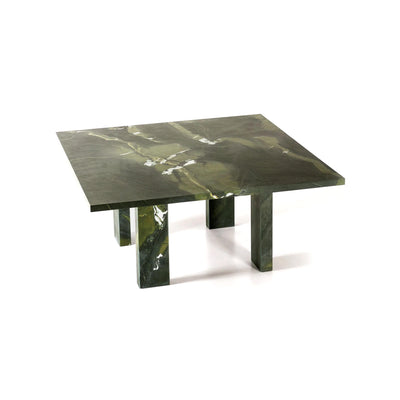 Clockwise 160 Dining Table - Matt Avocado Green Marble