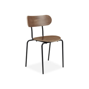 Coco 10049608 Dining Chair - Black Matt / Walnut Lacquered