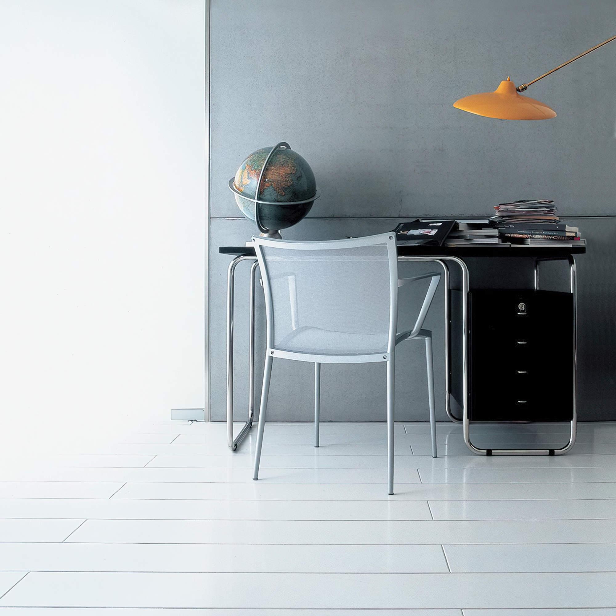 Comacina 2725 Desk - Stainless Steel/White-4