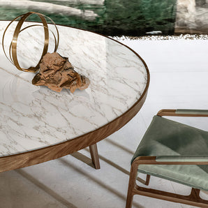 Compass TCP180M Dining Table - Heat Treated Stained Ash/Michelangelo Marble