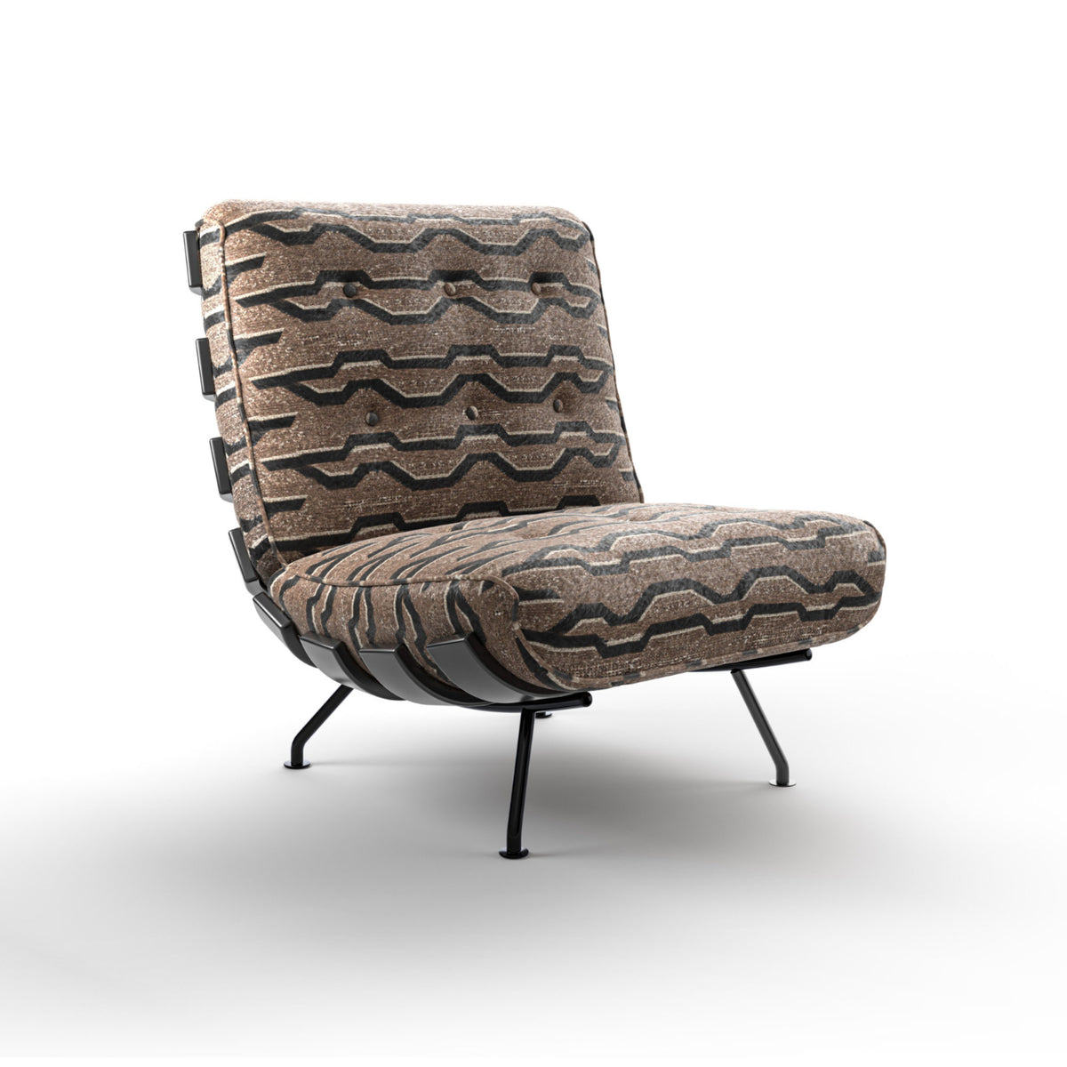 Costela Armchair – 74x83 / Metal (Black) / Wood (Black Stained T121) / Leather V (Super Vigne 03)-1