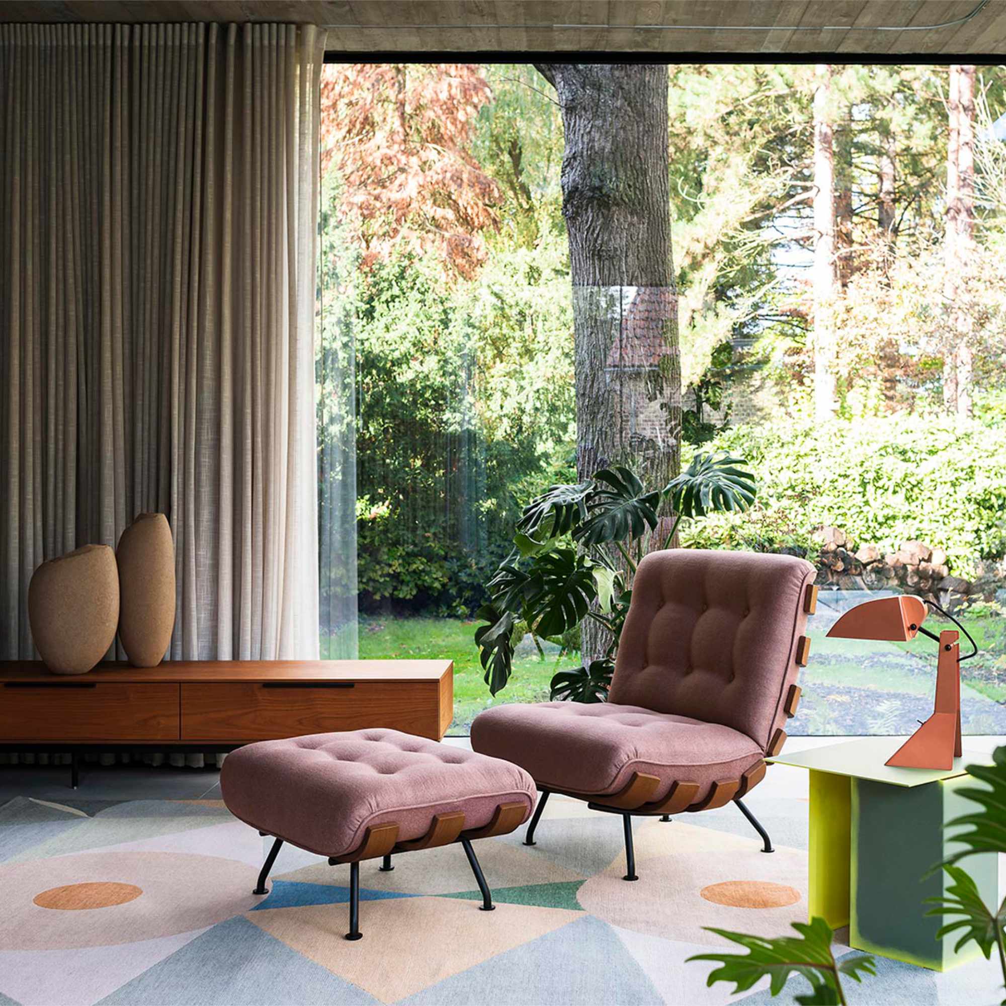 Costela 0CSTPF01 Ottoman - Anthracite Grey Stained/Fabric M (Mays 05)